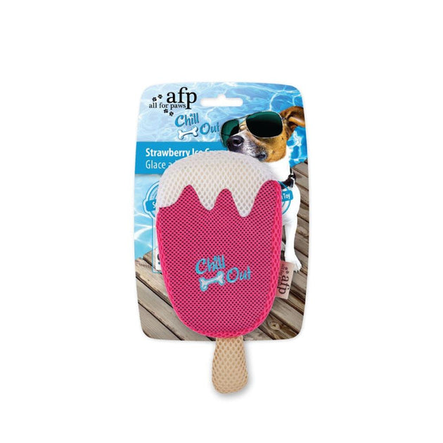Dog Drinking Sponge Soak - Strawberry Ice Cream Shape Chew Play Toy AFP - Pink - Shoppers Haven  - Pet Care > Toys     