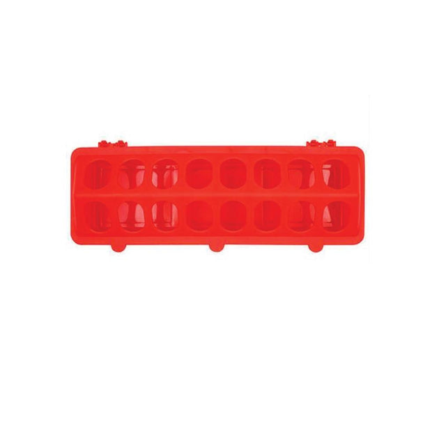30cm Long Poultry Feeder Feeding Trough Chicken Chick Red Plastic Flip Top Container - Shoppers Haven  - Pet Care > Farm Supplies     