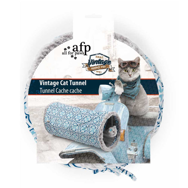Cat Tunnel Crinkle Toys - Grey Hide + Play Teaser For Indoor + Outdoor Vintage - Shoppers Haven  - Pet Care > Toys     