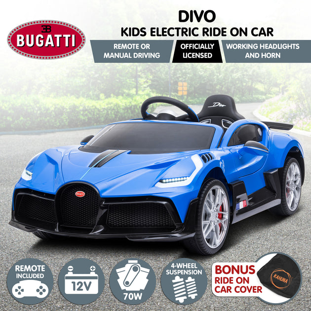 Kahuna Licensed Bugatti Divo Kids Electric Ride On Car - Blue - Shoppers Haven  - Baby & Kids > Ride on Cars, Go-karts & Bikes     