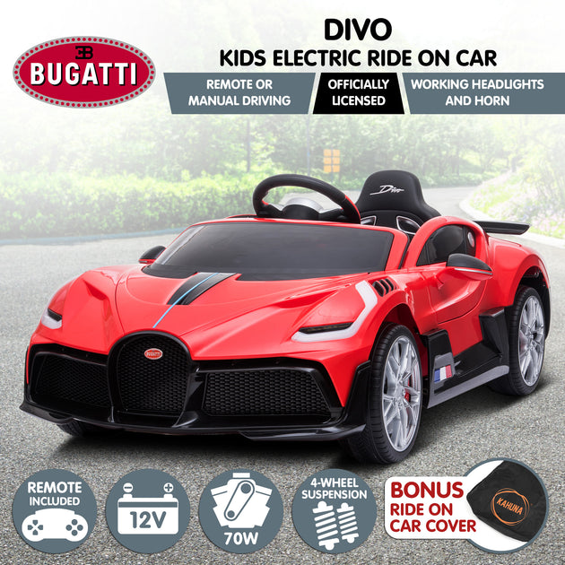 Kahuna Licensed Bugatti Divo Kids Electric Ride On Car - Red - Shoppers Haven  - Baby & Kids > Ride on Cars, Go-karts & Bikes     