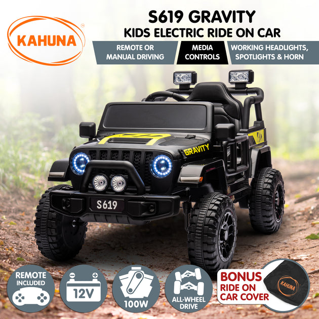 Kahuna S619 Gravity Kids Electric Ride On Car - Black - Shoppers Haven  - Baby & Kids > Ride on Cars, Go-karts & Bikes     