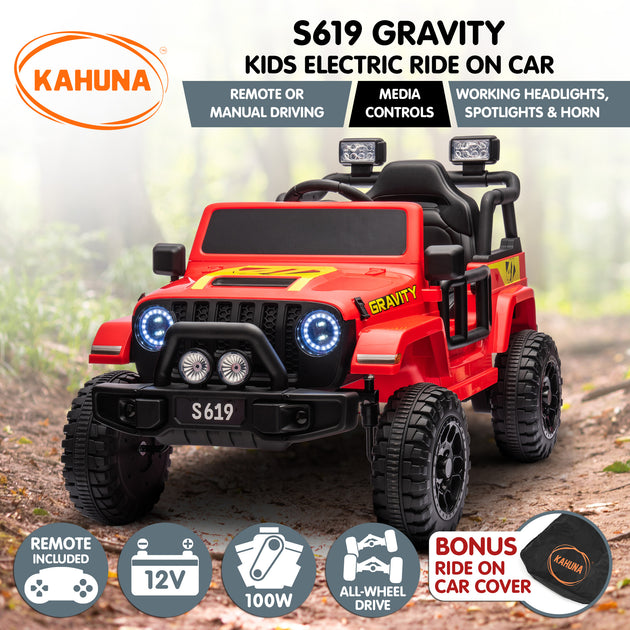 Kahuna S619 Gravity Kids Electric Ride On Car - Red - Shoppers Haven  - Baby & Kids > Ride on Cars, Go-karts & Bikes     