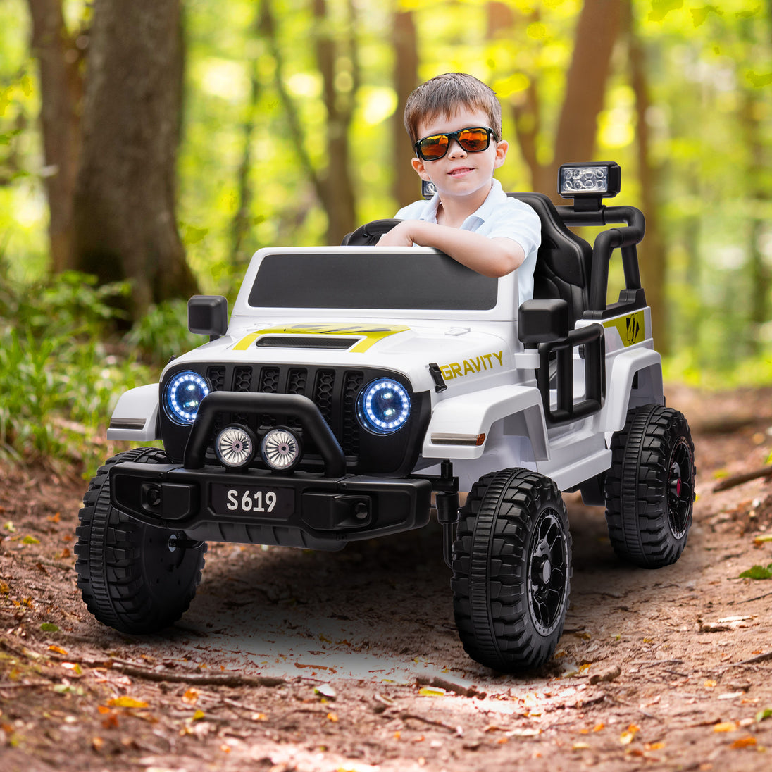 Kahuna S619 Gravity Kids Electric Ride On Car - White - Shoppers Haven  - Baby & Kids > Ride on Cars, Go-karts & Bikes     