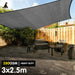 Wallaroo 280gsm Outdoor Sun Shade Sail Canopy Grey - 3m X 2.5m - Shoppers Haven  - Home & Garden > Shading     