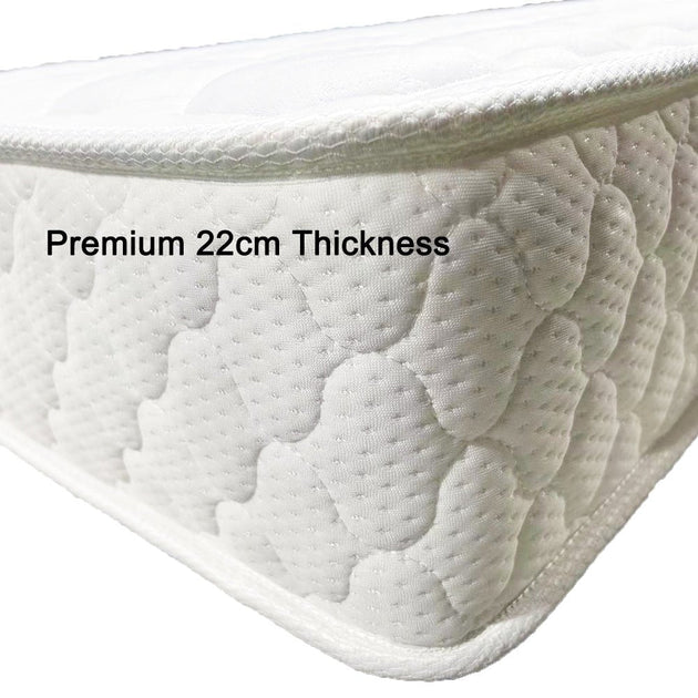 Premium 5 Zone Pocket Spring Foam Mattress Medium Firmness 22cm - Double - Shoppers Haven  - Furniture > Mattresses     