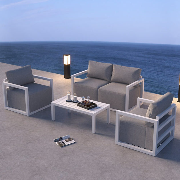 Alfresco Serenity Outdoor Lounge Set – Charcoal Grey - Shoppers Haven  - Furniture > Outdoor     