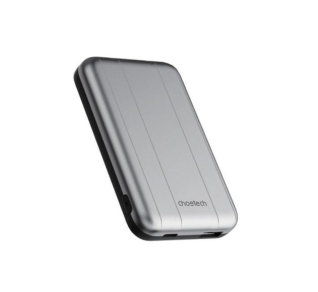 CHOETECH B655-SL 5000mAh Magnetic Wireless Power Bank 10W (Silver) - Shoppers Haven  - Electronics > Mobile Accessories     