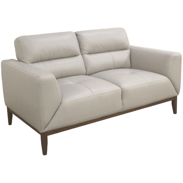 Downy  Genuine Leather Sofa 2 Seater Upholstered Lounge Couch - Silver - Shoppers Haven  - Furniture > Sofas     