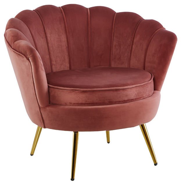 Bloomer Velvet Fabric Accent Sofa Love Chair - Rose Pink - Shoppers Haven  - Furniture > Sofas     