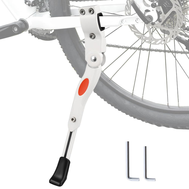Adjustable Bike Kickstand Kickstand Rear Bicycle Stand for Bike 22"-28" White - Shoppers Haven  - Sports & Fitness > Bikes & Accessories     