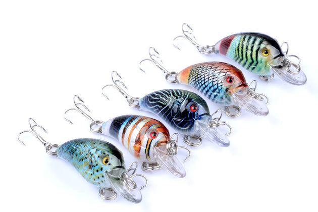 5x 4.5cm Popper Crank Bait Fishing Lure Lures Surface Tackle Saltwater - Shoppers Haven  - Outdoor > Fishing     