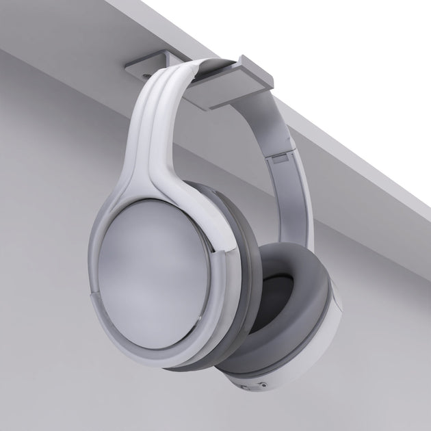 Kanto HHW Universal Under Desk Headphone Hook, White - Shoppers Haven  - Audio & Video > Speakers     
