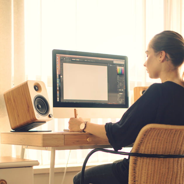 Kanto S4 Angled Desktop Speaker Stands for Midsize Speakers - Pair, Black - Shoppers Haven  - Audio & Video > Speakers     