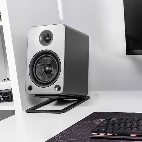 Kanto S6 Angled Desktop Speaker Stands for Large Speakers - Pair, Black - Shoppers Haven  - Audio & Video > Speakers     