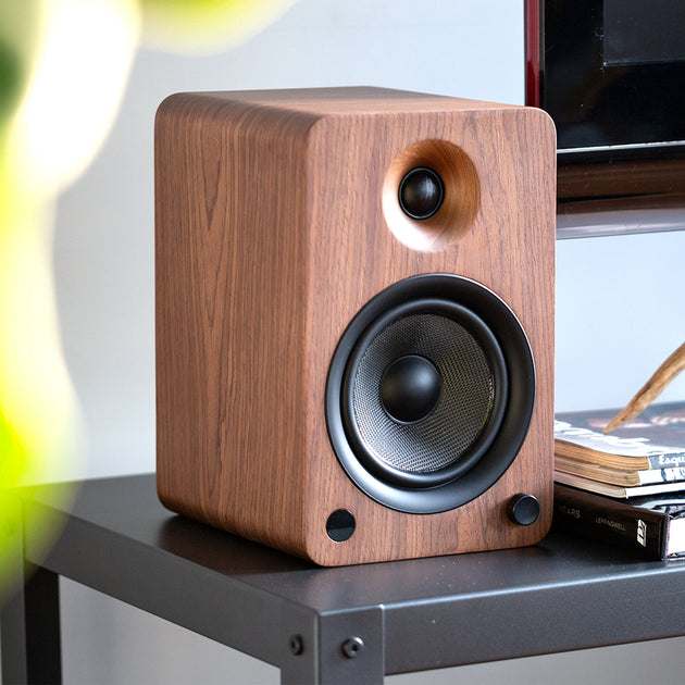 Kanto YU6 200W Powered Bookshelf Speakers with Bluetooth® and Phono Preamp - Pair, Walnut - Shoppers Haven  - Audio & Video > Speakers     