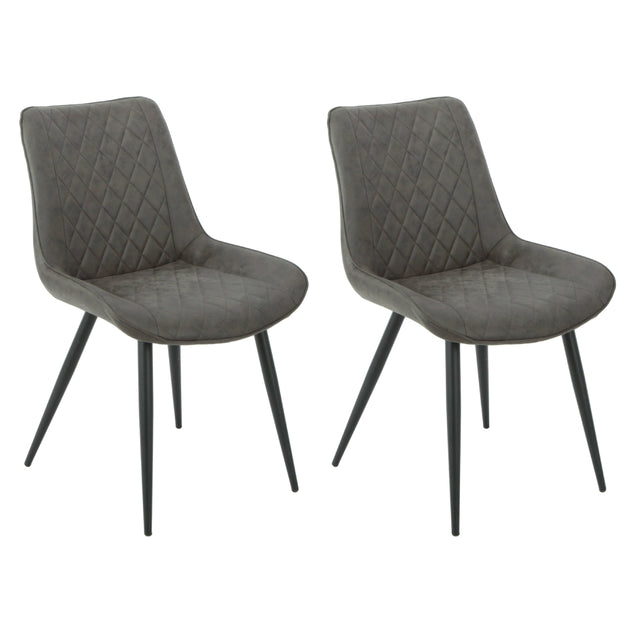 Tyler Fabric Chair (Set of 2) - Grey - Shoppers Haven  - Furniture > Dining     