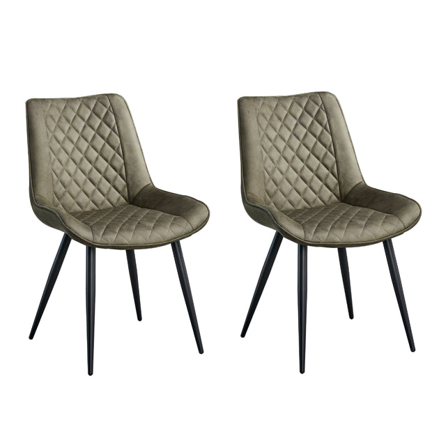Tyler Fabric Chair (Set of 2) - Olive Green - Shoppers Haven  - Furniture > Dining     