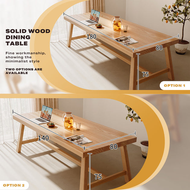 1.8M Solid Wood Dining Table Square Dining Table Dining Table Kitchen Furniture - Shoppers Haven  - Furniture > Dining     