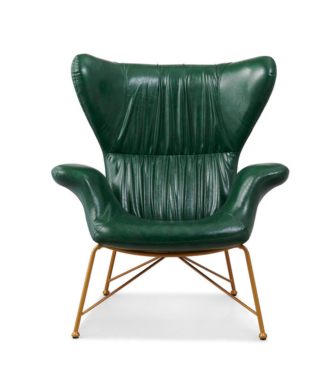 Vintage Butterfly Armchair with Gold Steel Legs Green - Shoppers Haven  - Furniture > Bar Stools & Chairs     
