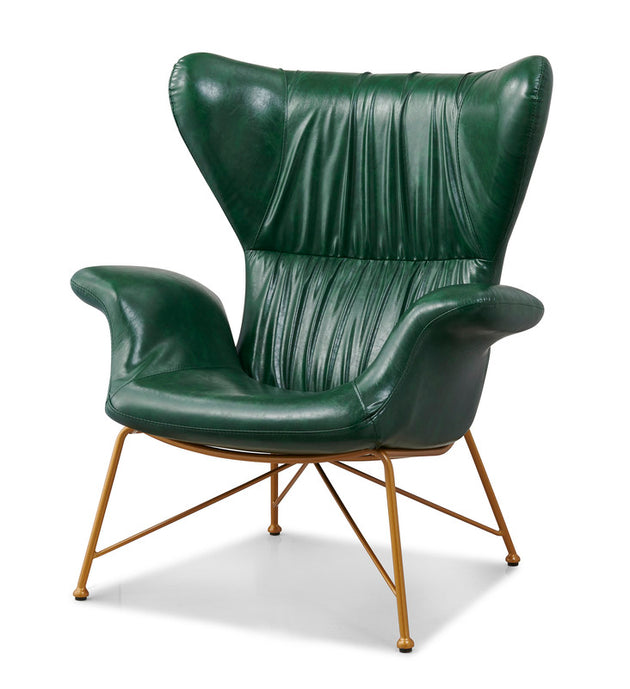 Vintage Butterfly Armchair with Gold Steel Legs Green - Shoppers Haven  - Furniture > Bar Stools & Chairs     