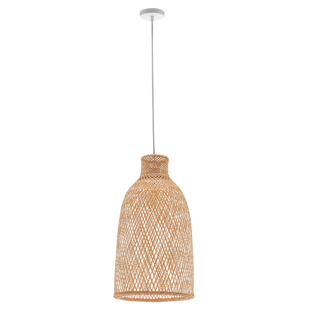 Natural Woven Bamboo Cone Pendant Lamp Hanging Light Bell Shade Boho Tropical - Shoppers Haven  - Home & Garden > Lighting     