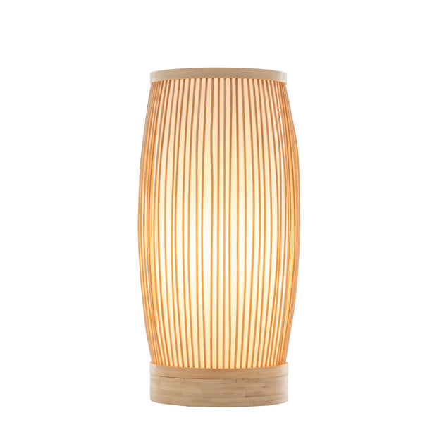 Natural Woven Bamboo Cylinder Table Lamp Light Shade Boho Tropical Coastal - Shoppers Haven  - Home & Garden > Lighting     