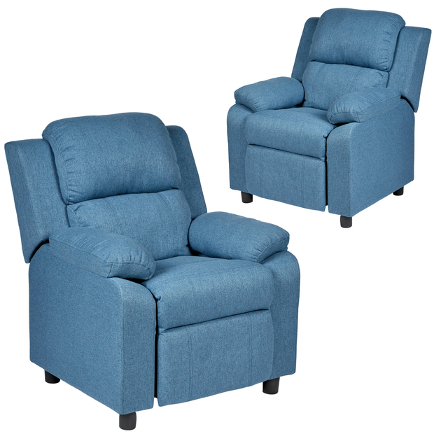 Set of 2 Erika Navy Blue Adult Recliner Sofa Chair Blue Lounge Couch Armchair Furniture - Shoppers Haven  - Furniture > Bar Stools & Chairs     