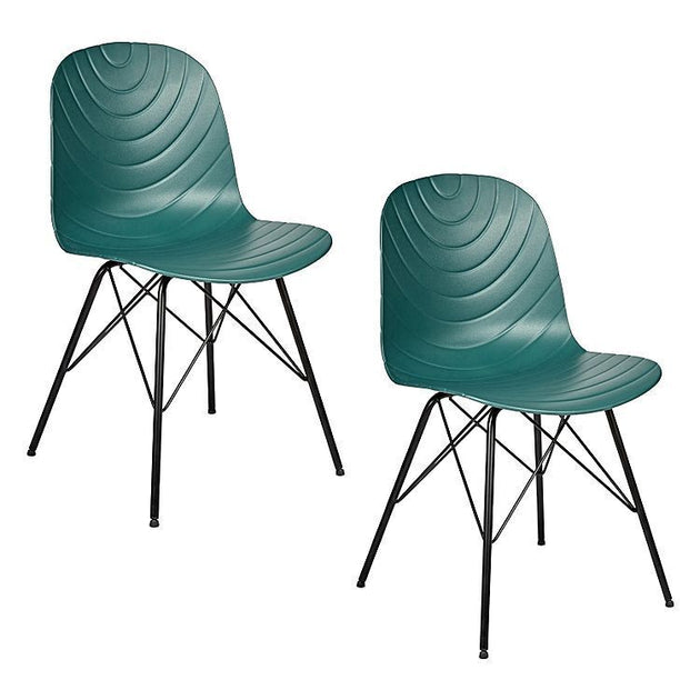 Set of 2 Modern Republica Dining Chair Living Office Furniture Seat Scandi - Dark Green - Shoppers Haven  - Furniture > Bar Stools & Chairs     