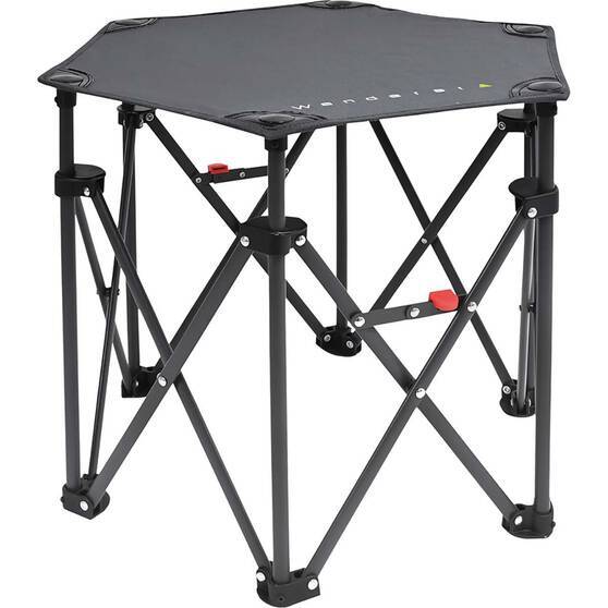 Wanderer Hex Small Quad Foldable Table Camping Fishing Outdoors - Shoppers Haven  - Outdoor > Camping     