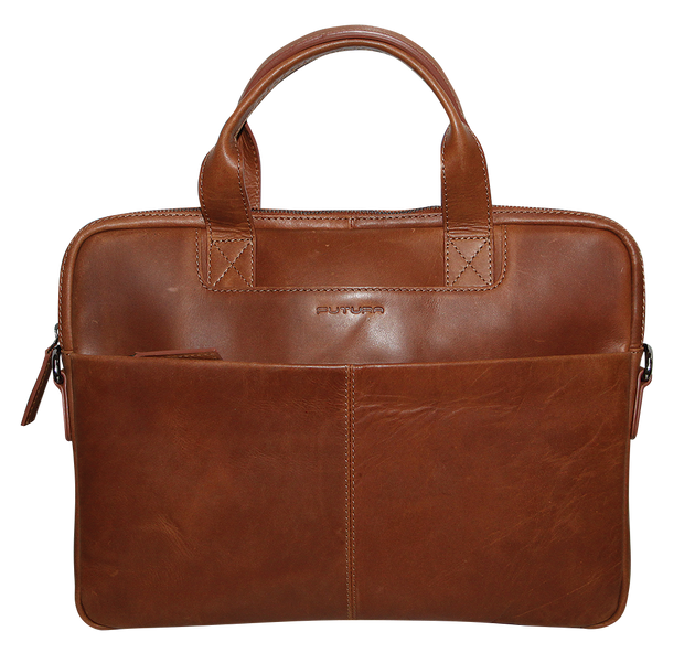 Futura Mens Slimline Laptop Bag Satchel Handbag Handles College - Brown - Shoppers Haven  - Gift & Novelty > Bags     