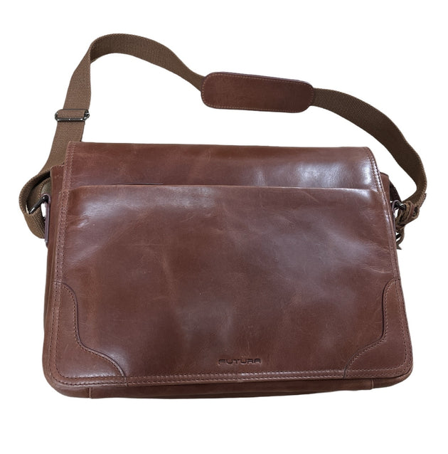 Futura Laptop Messenger Sling Bag Travel Computer Business Genuine Leather - Brown - Shoppers Haven  - Gift & Novelty > Bags     
