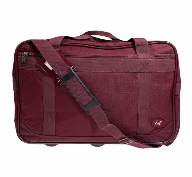 44L Foldable Duffel Bag Gym Sports Luggage Travel Foldaway School Bags - Maroon - Shoppers Haven  - Gift & Novelty > Bags     
