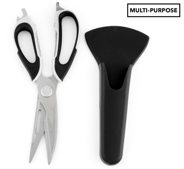 7 in 1 Multi Purpose Kitchen Super Scissors w/ Magnetic Case for Meat Nuts - Shoppers Haven  - Home & Garden > Kitchenware     