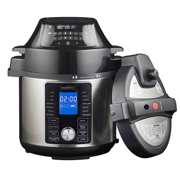 Masterpro 5L Ultimate Electric All-in-One Air Fryer MultiCooker w/ Basket Black - Shoppers Haven  - Appliances > Kitchen Appliances     
