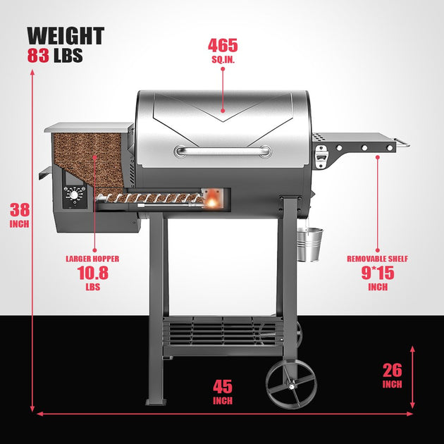Asmoke AS500N-2 WOOD PELLET GRILL SILVER - Shoppers Haven  - Home & Garden > BBQ     