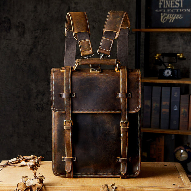 Genuine Leather Backpack - Shoppers Haven  - Backpack     