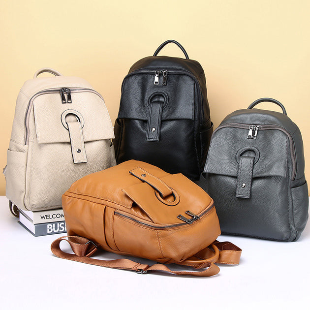 Genuine Leather Large Capacity Shoulder Backpack - Shoppers Haven  - Fashion Backpack     