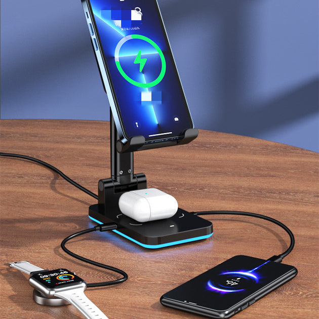 Mobile Phone Holder Desktop Wireless Charging - Shoppers Haven  - Holder&Stand     
