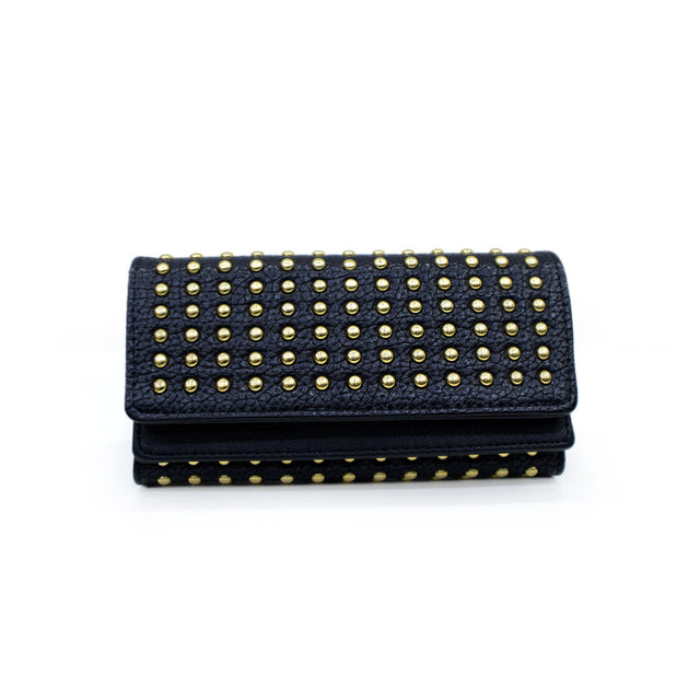 Three-fold Rivet Leather Wallet - Shoppers Haven  - Handbag & Clutch     