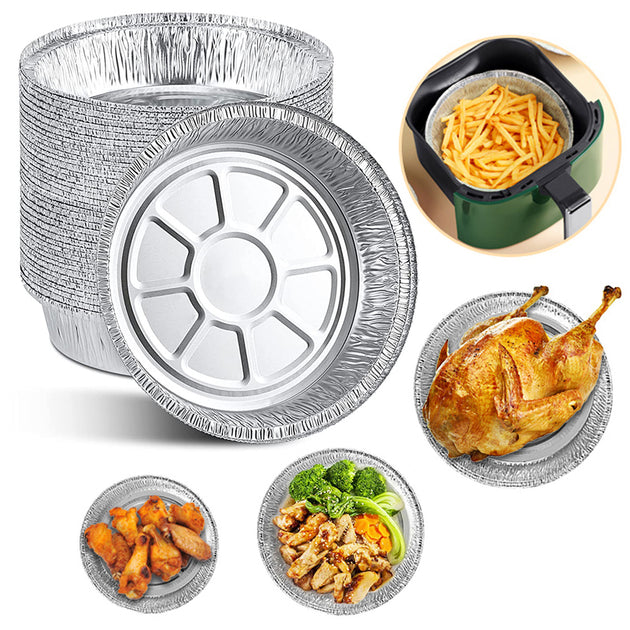 Non-stick Aluminum Foil Liners Air Fryer Disposable Paper Liner Oil-proof Steaming Basket Kitchen Tool BBQ Drip Pan Tray - Shoppers Haven  - Kitchen     