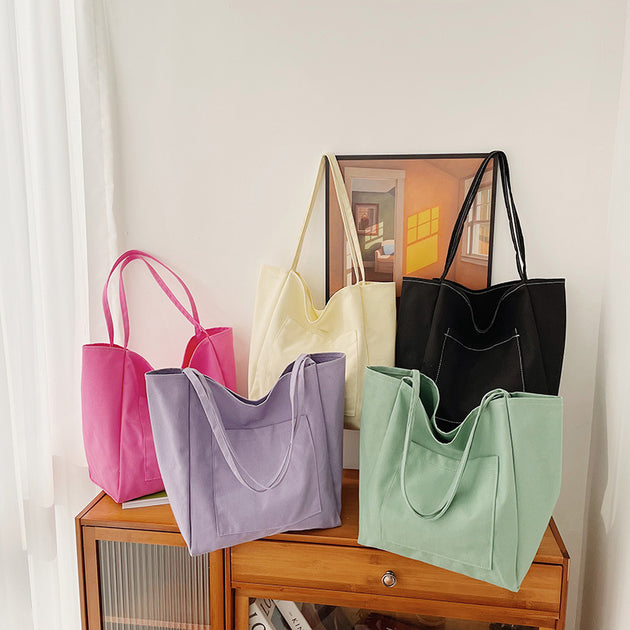 Women's Fashion Shoulder Large Capacity Canvas Bag - Shoppers Haven  - Totes     