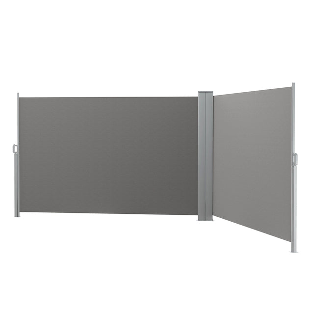 Instahut Side Awning Sun Shade Outdoor Blinds Retractable Screen 1.8X6M Grey - Shoppers Haven  - Home & Garden > Shading     