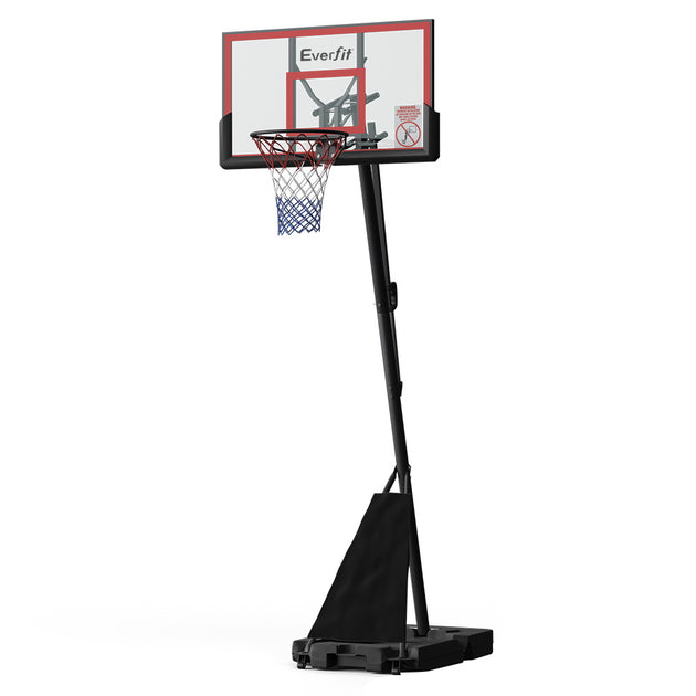 Everfit Portable Basketball Hoop Stand System Height Adjustable Net Ring Red - Shoppers Haven  - Sports & Fitness > Basketball & Accessories     