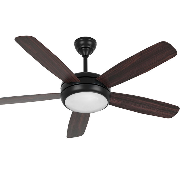 Devanti 52'' Ceiling Fan AC Motor 5 Blades w/Light - Dark Wood - Shoppers Haven  - Appliances > Fans     