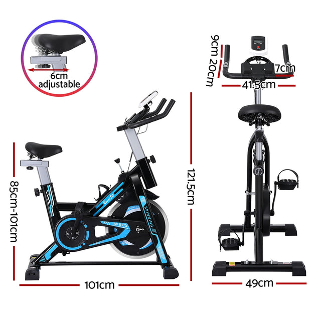 Everfit Spin Bike Magnetic Exercise Bike 13KG Flywheel Fitness 150kg capacity - Shoppers Haven  - Sports & Fitness > Bikes & Accessories     