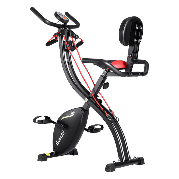 Everfit Folding Exercise Bike Magnetic X-Bike Indoor Cycling Resistance Rope - Shoppers Haven  - Sports & Fitness > Bikes & Accessories     