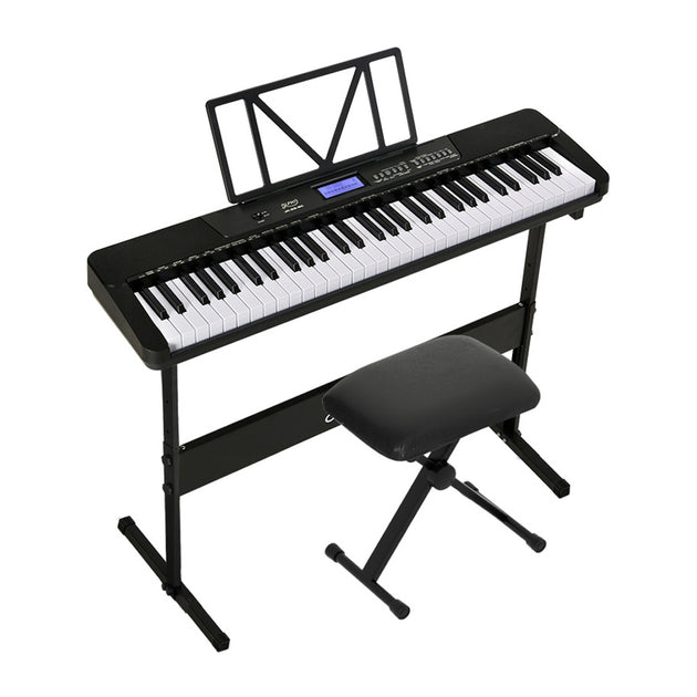 Alpha 61 Keys Electronic Piano Keyboard Digital Electric w/ Stand Stool Touch - Shoppers Haven  - Audio & Video > Musical Instrument & Accessories     