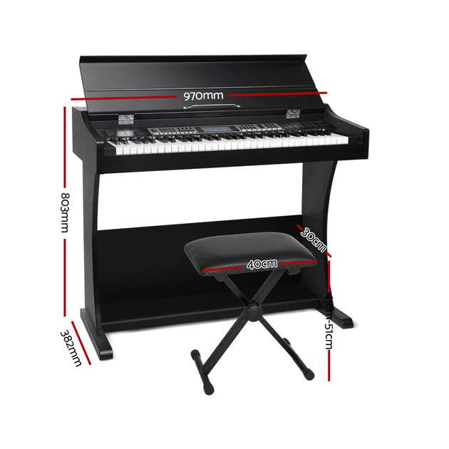 Alpha 61 Keys Electronic Piano Keyboard Digital Electric Classical Stand w/ Stool - Shoppers Haven  - Audio & Video > Musical Instrument & Accessories     
