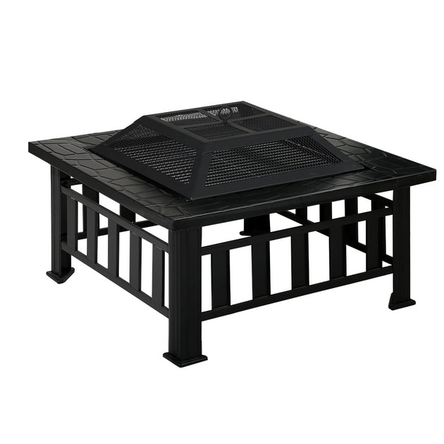Grillz Fire Pit BBQ Grill 2-In-1 Table - Shoppers Haven  - Home & Garden > Firepits     